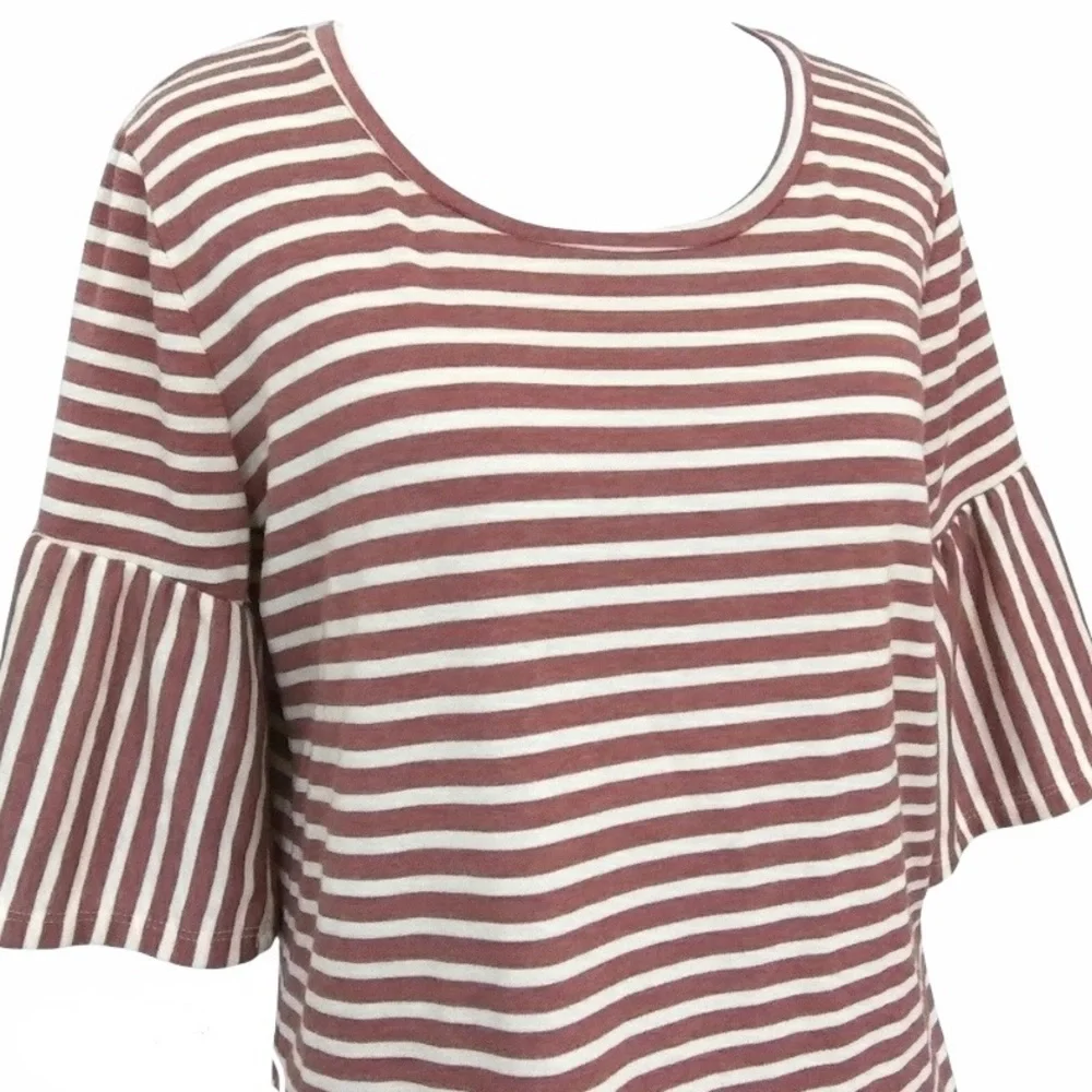 W5 Anthropologie striped bell sleeves blouse women’s Size Small
